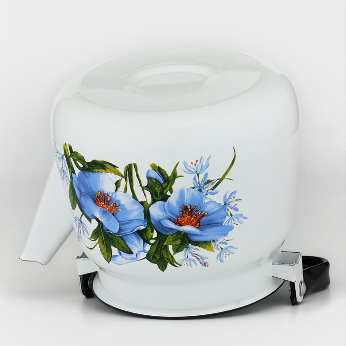 Чайник с кнопкой «Цветы синие», 3,5 л, индукция, цвет белый Чайник с кнопкой «Цветы синие», 3,5 л, индукция, цвет белый