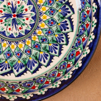 Ляган Риштанская Керамика "Узоры", 25 см, синий Ляган Риштанская Керамика "Узоры", 25 см, синий