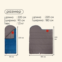 Спальный мешок maclay camping comfort summer, одеяло, 2 слоя, правый, 220х90 см, +10/+25&deg;С
