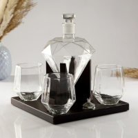 Мини-Бар Рубин, на подставке, штоф - 880 мл, бокалы - 200 мл, 13,5 х 23 х 23 см Мини-Бар Рубин, на подставке, штоф - 880 мл, бокалы - 200 мл, 13,5 х 23 х 23 см