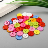 Набор пуговиц декоративных пластик "Яркие круглые" набор 50 шт 1,2х1,2 см Набор пуговиц декоративных пластик "Яркие круглые" набор 50 шт 1,2х1,2 см