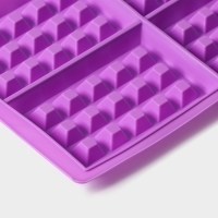 Форма для выпечки Доляна &laquo;Сладости. Венские вафли&raquo;, силикон, 28,5&times;18,5 см, 4 ячейки (12,3&times;8,1 см), цвет МИКС