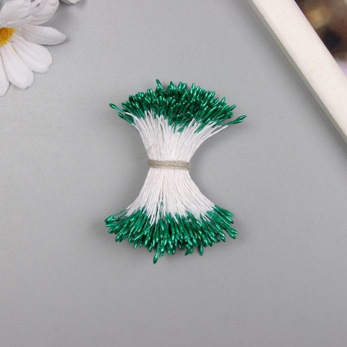 Тычинки для искусственных цветов глянец Тычинки для искусственных цветов глянец "Рисинки" тёмно-зелёный набор 360 шт длина 6 см