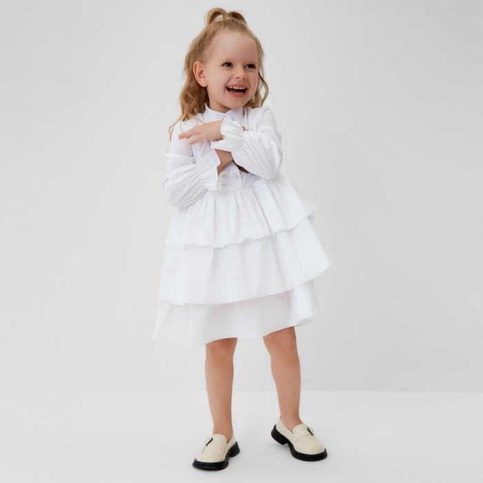 Платье для девочки MINAKU цвет белый,  рост 104 см