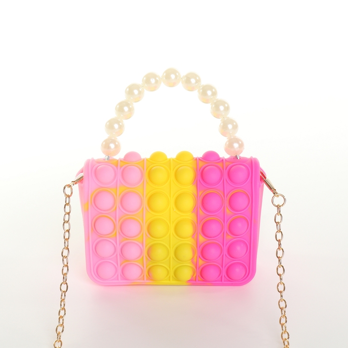 Сумка детская для девочки на замке &laquo;Выбражулька&raquo;, pop it, цвет розовый/жёлтый/малиновый