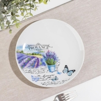 Тарелка фарфоровая &laquo;Прованс&raquo;, d=17,5 см, рисунок микс, цвет белый