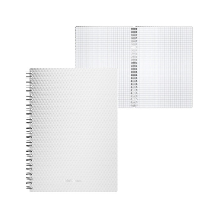 Тетрадь на спирали, 80 листов в клетку, ErichKrause Total White, пластиковая обложка, блок офсет 100% белизна, белая Тетрадь на спирали, 80 листов в клетку, ErichKrause Total White, пластиковая обложка, блок офсет 100% белизна, белая