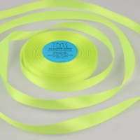 Лента атласная, 12 мм &times; 33 &plusmn; 2 м, цвет неоновый зелёный №057