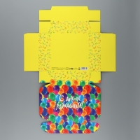Коробка подарочная складная, упаковка, &laquo;С Днем Рождения&raquo;, 16.5 х 16,5 х 5 см
