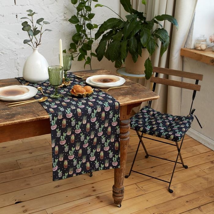 Сидушка на стул Этель Succulents 42х42см, 100% хлопок, 190 г/м2 Сидушка на стул Этель Succulents 42х42см, 100% хлопок, 190 г/м2