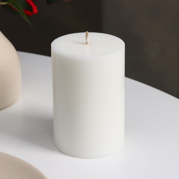 Свеча-цилиндр гладкая, 7х10,5 см, белая, 18 ч Свеча-цилиндр гладкая, 7х10,5 см, белая, 18 ч