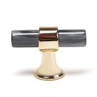 Ручка кнопка CAPPIO PK106, D=12 мм, пластик, цвет графит/золото Ручка кнопка CAPPIO PK106, D=12 мм, пластик, цвет графит/золото