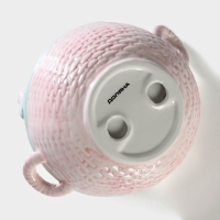 Конфетница &laquo;Зайка&raquo;, 800 мл, 19,5&times;16,5&times;12,5 см, цвет розовый