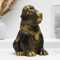 Копилка "Капибара в кепке" черный с золотом, 22см Копилка "Капибара в кепке" черный с золотом, 22см