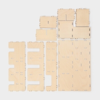 Подставка - органайзер деревянный барный Доляна, под стаканы, крышки, трубочки, салфетки, 40&times;25&times;15 см