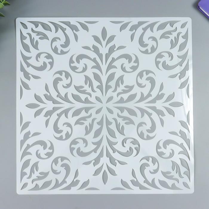 Трафарет пластик Трафарет пластик "Узор из листьев" 30х30 см