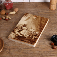 Доска из массива кедра &laquo;Волки&raquo;, прямоугольная, 18 &times; 28 см