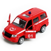 Машина металлическая «УАЗ Патриот. Пожарная служба», инерция, 1:50 Машина металлическая «УАЗ Патриот. Пожарная служба», инерция, 1:50