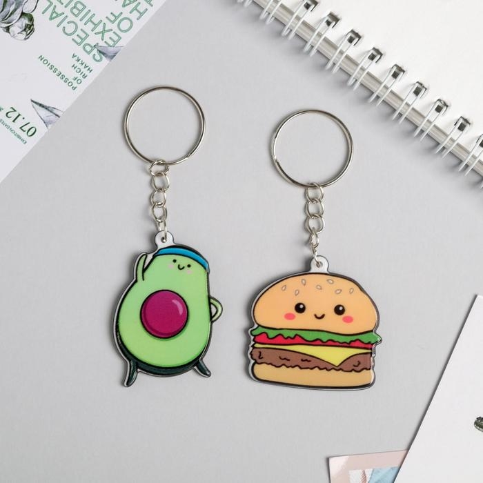 Брелоки парные &laquo;Качаю орешек лопаю пельмешек&raquo; набор, 2 шт.