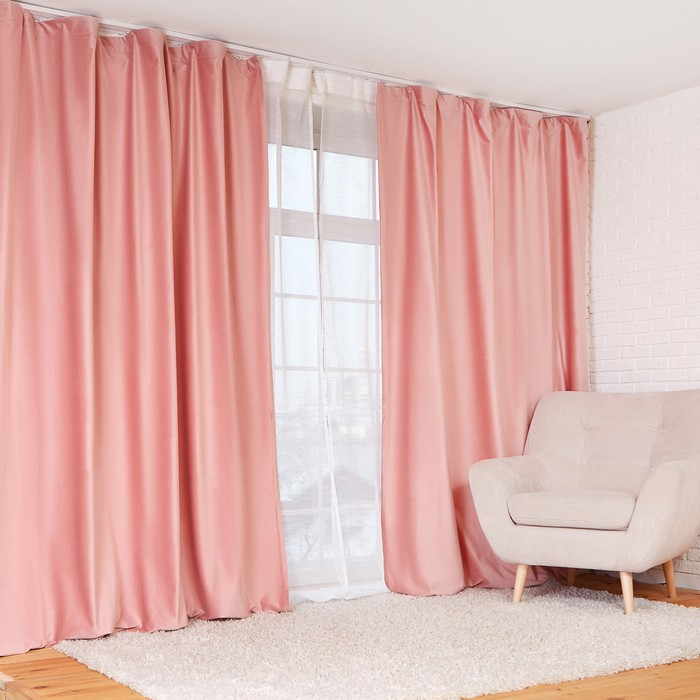 Штора портьерная Этель 230*270 см &laquo;Ренессанс Розовое золото&raquo;, 100% п/э