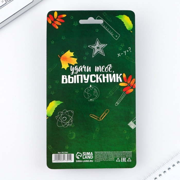 Подарочный набор на выпускной &laquo;Вперёд к знаниям!&raquo; ластики 2 шт, карандаши HB 2 шт, блокнот А7