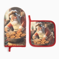 Набор кух. Этель Сookies варежка 15х28см, прихватка 19х19см,100%хл