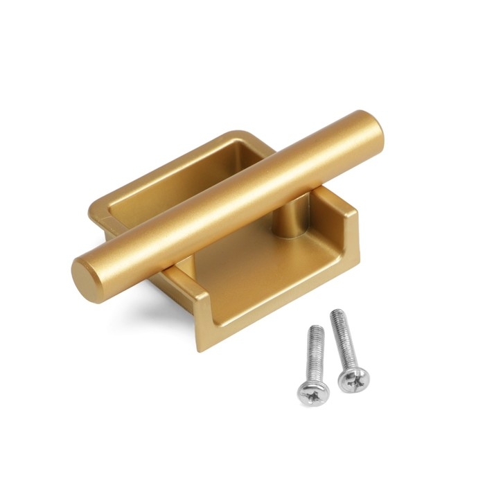 Ручка врезная, Ручка врезная, "Hidden", мо 32 мм, цвет сатиновое золото