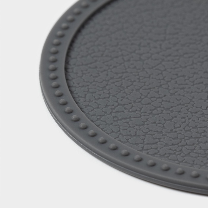 Набор подставок под горячее, под кружку, силикон, 6 шт, d=8 см, серый Набор подставок под горячее, под кружку, силикон, 6 шт, d=8 см, серый