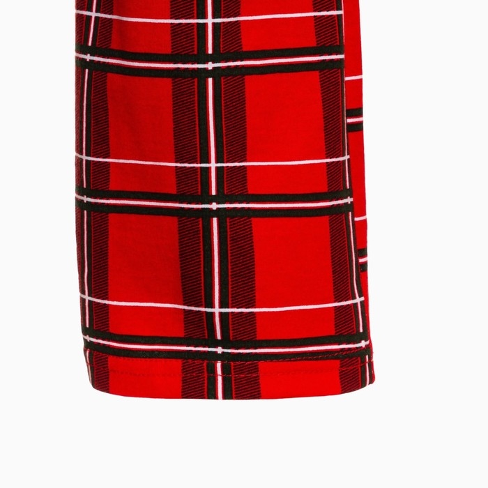 Пижама новогодняя мужская KAFTAN "Клетка", цвет красный, размер 48