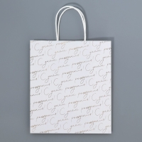 Пакет подарочный крафтовый, упаковка, &laquo;С днём рождения&raquo;, 22 х 25 х 12 см