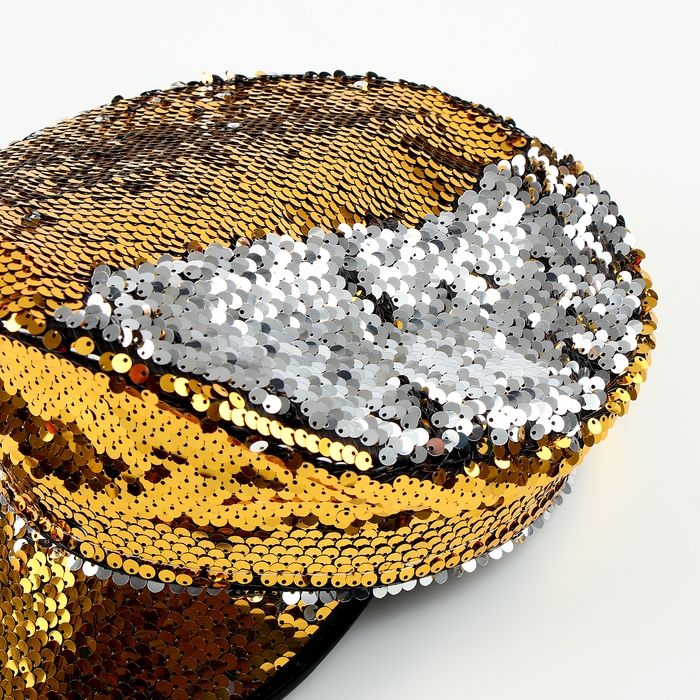 Карнавальная шляпа &laquo;Фуражка&raquo; с пайетками, р. 56&ndash;58