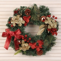 Венок новогодний d-40 см "Цветочный" Венок новогодний d-40 см "Цветочный"