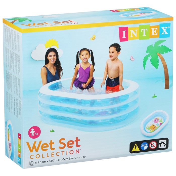 Бассейн надувной «Мои морские друзья», 163 х 107 х 46 см, от 3 лет, 57482NP INTEX Бассейн надувной «Мои морские друзья», 163 х 107 х 46 см, от 3 лет, 57482NP INTEX