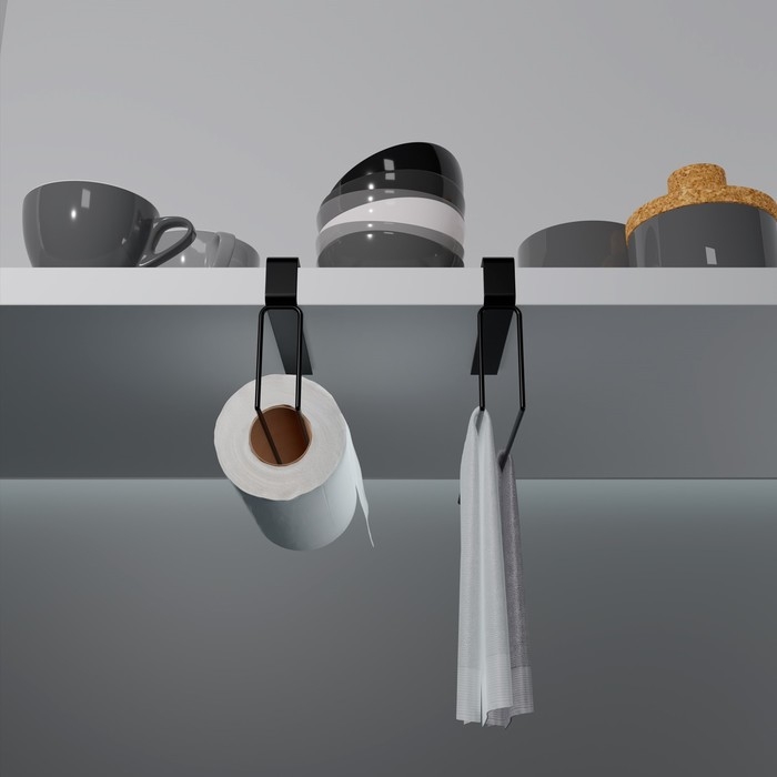 Держатель для бумажных полотенец подвесной Доляна &laquo;Лофт&raquo;, 20,6&times;3&times;10,1 см, цвет чёрный