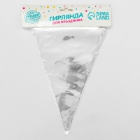 Гирлянда «Флажки», 20 флажков, 10 метров, цвет серебристый Гирлянда «Флажки», 20 флажков, 10 метров, цвет серебристый