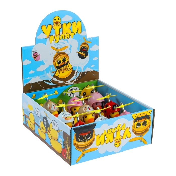 Утка с пропеллером на панель авто с пищалкой, набор 9 шт Утка с пропеллером на панель авто с пищалкой, набор 9 шт