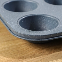 Форма для выпечки Доляна &laquo;Мрамор&raquo;, 35&times;27 см, 12 ячеек, антипригарное покрытие, цвет серый