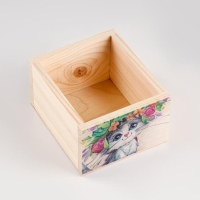 Кашпо деревянное "Котик" 14,5&times;12,5&times;8,5 см