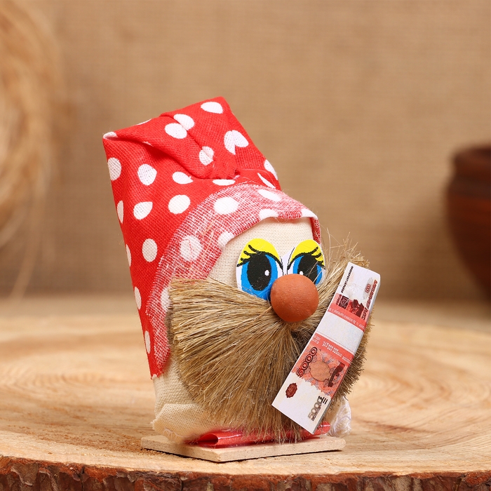 Оберег &laquo;Домовой&raquo;, с рублями, 10 см, микс