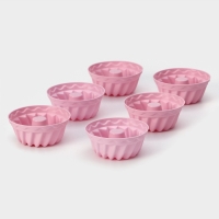 Набор форм для выпечки Доляна &laquo;Пальчики оближешь&raquo;, силикон, 6 шт, 7&times;3 см, цвет розовый