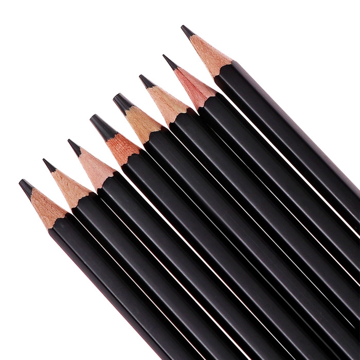 Набор карандашей чернографитных 8 штук (14В, 10В, 6В, 4В, 2В, В, Н, 2Н)