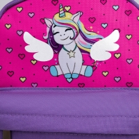 Рюкзак школьный текстильный c карманом &laquo;Единорог&raquo;, светоотр. элементы, 27х23 х 10 см