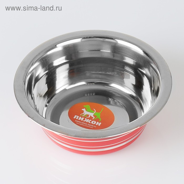 Миска стандартная цветная с полосой, 450 мл, красная Миска стандартная цветная с полосой, 450 мл, красная