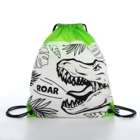 Мешок для обуви под раскраску &laquo;Динозавр&raquo; 34х40 см, спанбонд