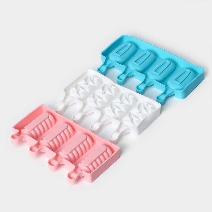 Набор форм для мороженого Доляна «Эскимо», 3 шт, силикон, 20×12 см Набор форм для мороженого Доляна «Эскимо», 3 шт, силикон, 20×12 см