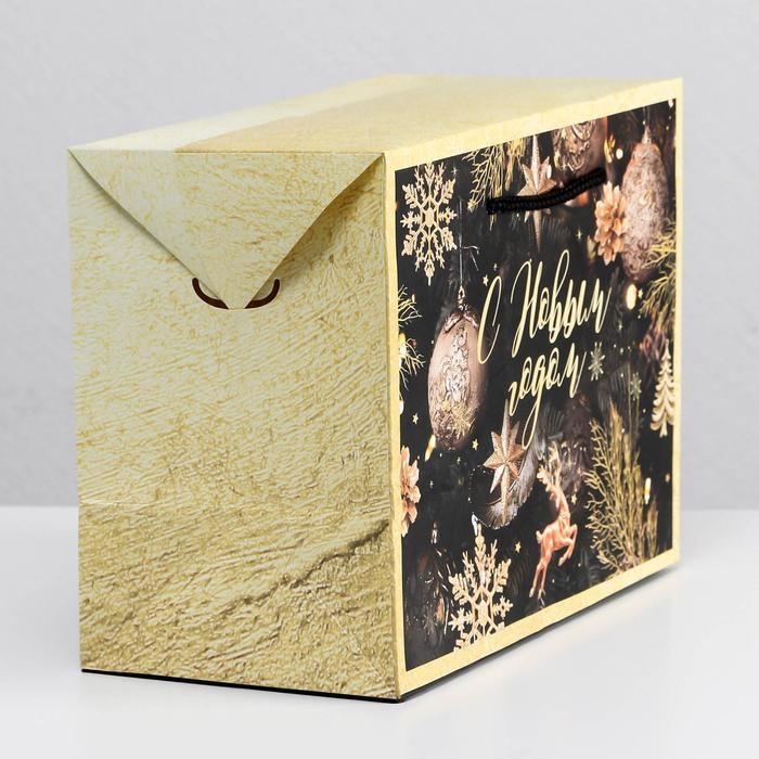 Пакет-коробка &laquo;Новогодняя ночь&raquo;, 28 х 20 х 13 см, Новый год