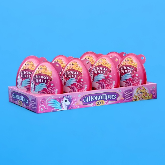 Печенье &laquo;Шокоприз XXL&raquo; с шоколадной пастой и игрушкой, яйцо-сюрприз, для девочек, 30 г
