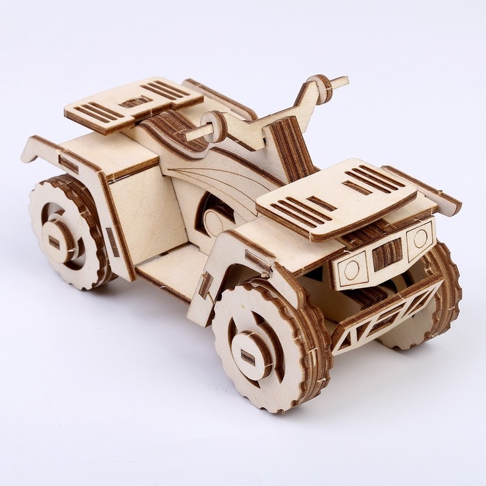Конструктор из дерева &laquo;Квадроцикл&raquo;, 14х7,7х8,3 см, в комплекте краски, кисточка и наждачная бумага