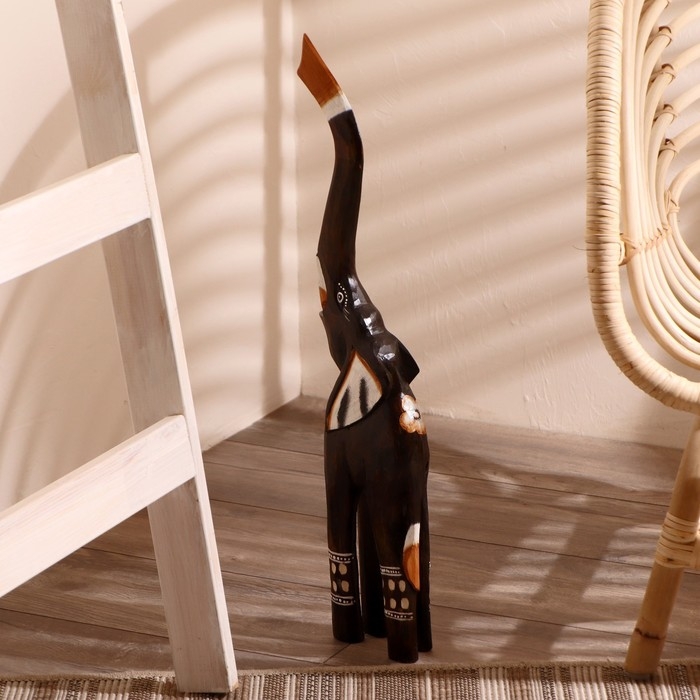 Сувенир дерево "Слон с цветком на спине" 60х15х7 см