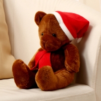 Мягкая игрушка &laquo;Медвежонок&raquo;, в новогоднем колпаке, 20 см, цвет коричневый
